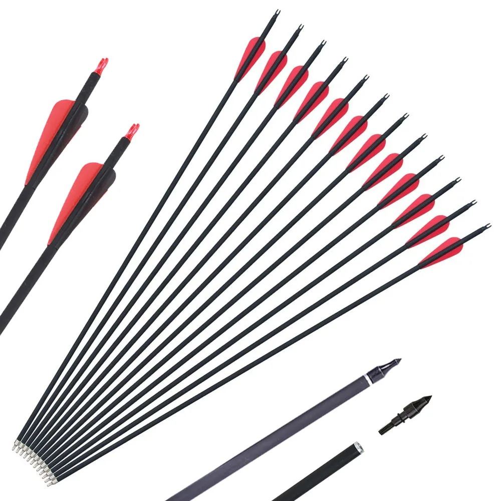 Premium 30-Inch Carbon Arrow with Replaceable Arrowhead