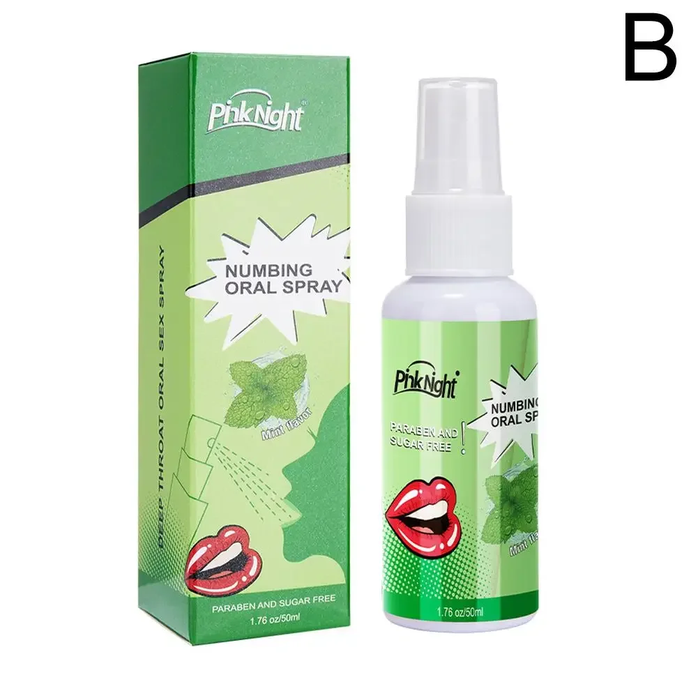 50ML Oral Spray Lubricant Sex Deep Throat Experience Strawberry Mint Flavor Water Based Lubricant Adult Sex Toys