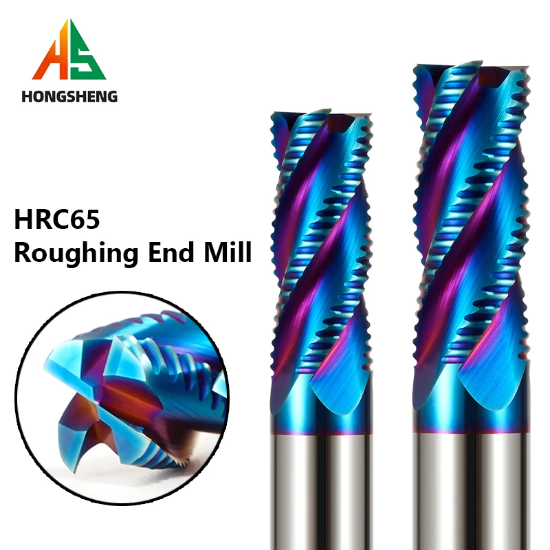 HRC65 Vollhartmetall-Schruppmaschine, 3 Nuten, 4 Nuten 123456789 12 14 20 Schaft CNC-Bits für die Schruppbearbeitung von Aluminium-Metall – Detail 1
