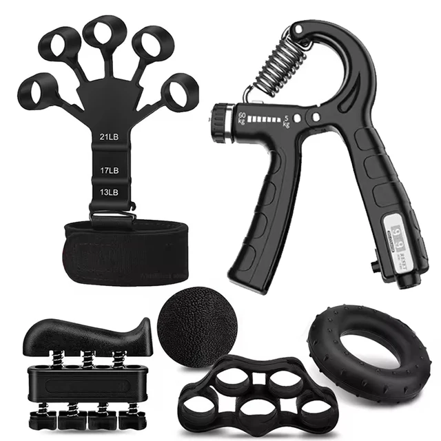 Grip Strength Trainer Kit 1-6 Pack Hand Grip Strengthener for Muscle Building and Injury Recover hand rehabilitation training
