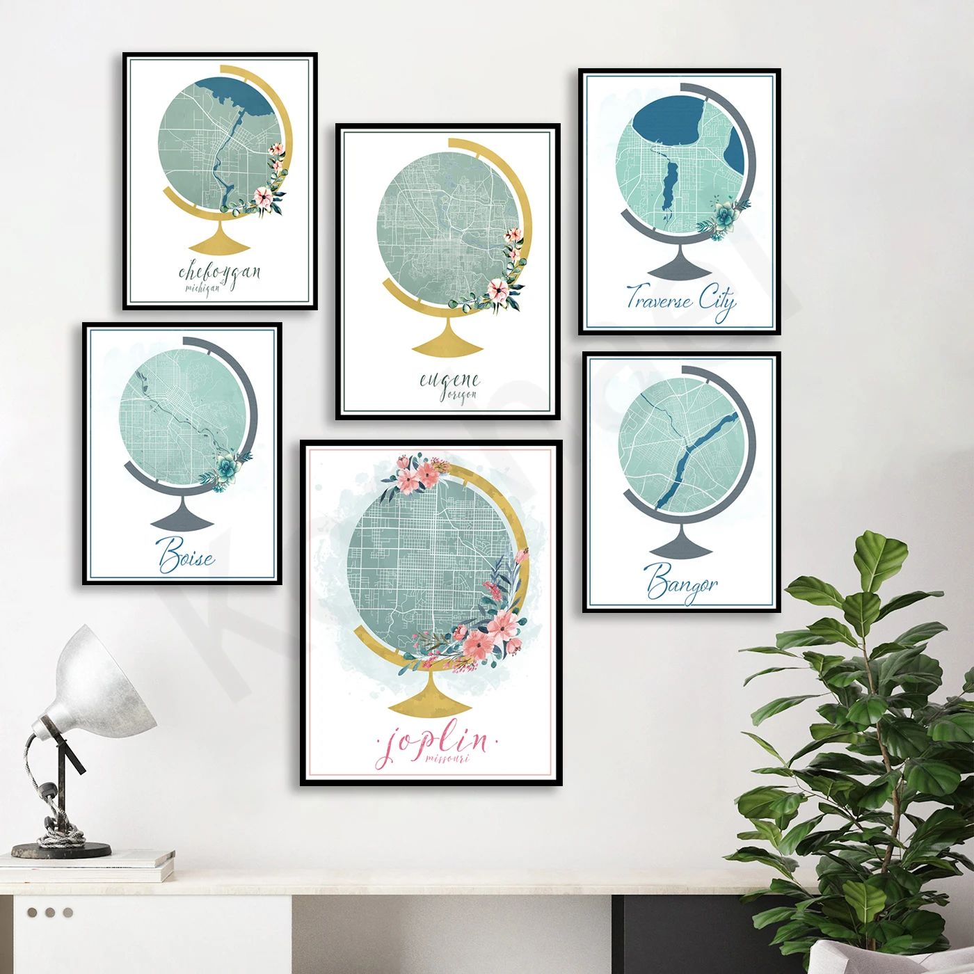 Joplin Sheboygan Stephen Watertown Kendall Vancouver Pensility Traverse City Boise Bangor. Poster Della Mappa Di Viaggio Della Città