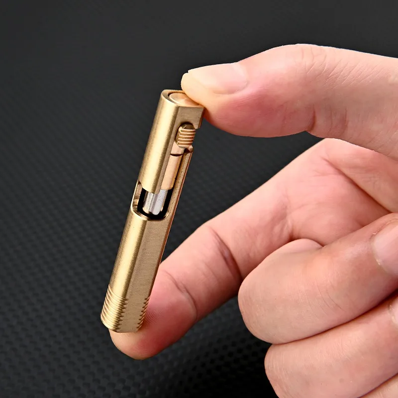 Mini Brass Pen Ballpoint Signature Office Keychain Pen With 5pcs