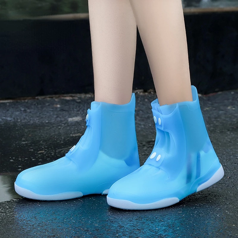 2023 Women Men Waterproof Shoes Covers Silicone Unisex Shoes Protectors Rain Boots For Indoor Outdoor