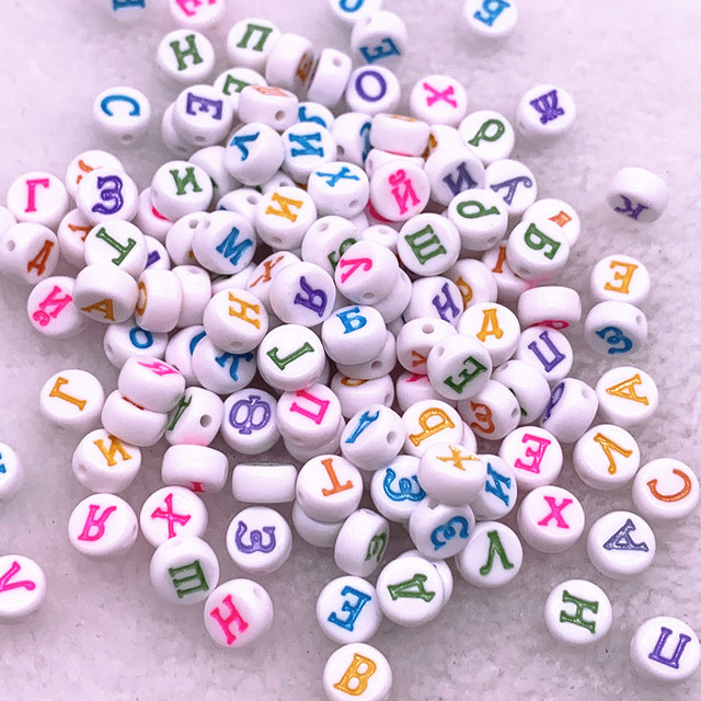 7x4mm Multicolour Oval Shape Letter Acrylic Loose Spacer Beads for Jewelry Making DIY Handmade Bracelet Accessories