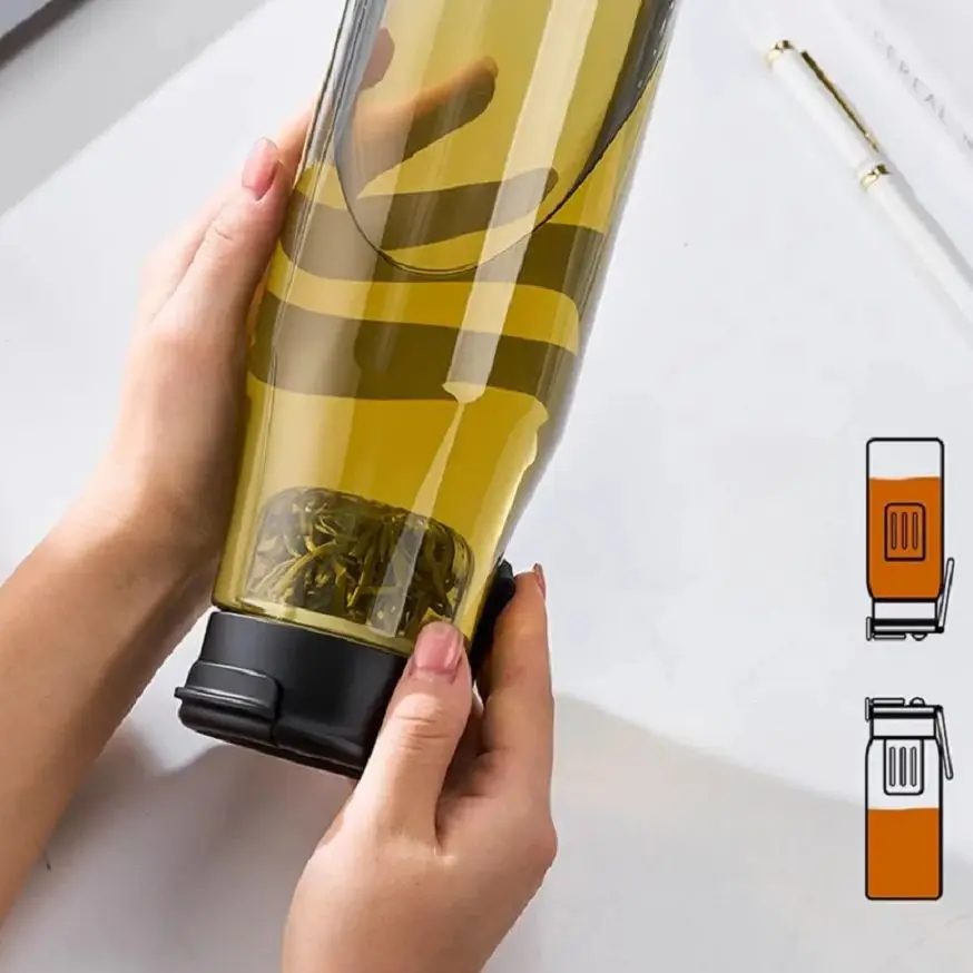 GIANXI TRITAN Material Magnetic Tea Cup Portable Sport With Handle Tea Water Separation Kettle Large Capacity Water Bottle view 6