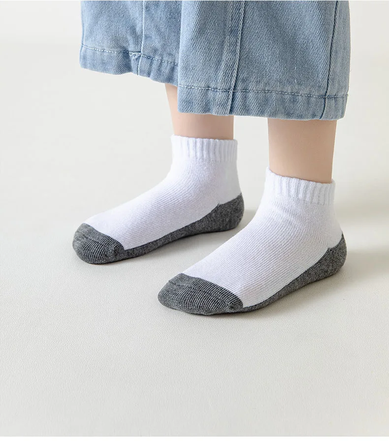 5 Paare/los Sommer Neue Kinder Baumwolle Socken Mode Schwarz Grau Rosa Weiche Für 1-12 Jahre Kinder Teen Student baby Mädchen Jungen Socken – Detail 1