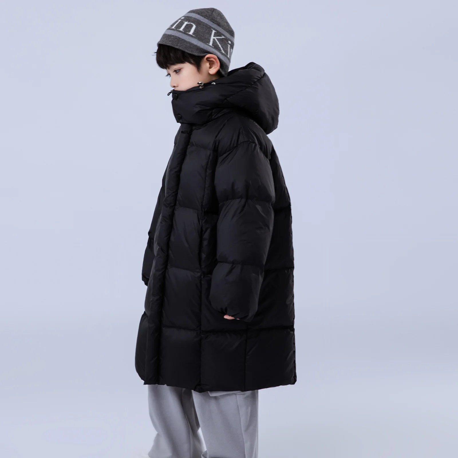 -30℃ Children's Winter Down Long Hooded Jacket Boys And Girls Over-the-knee White Duck Down Coats
