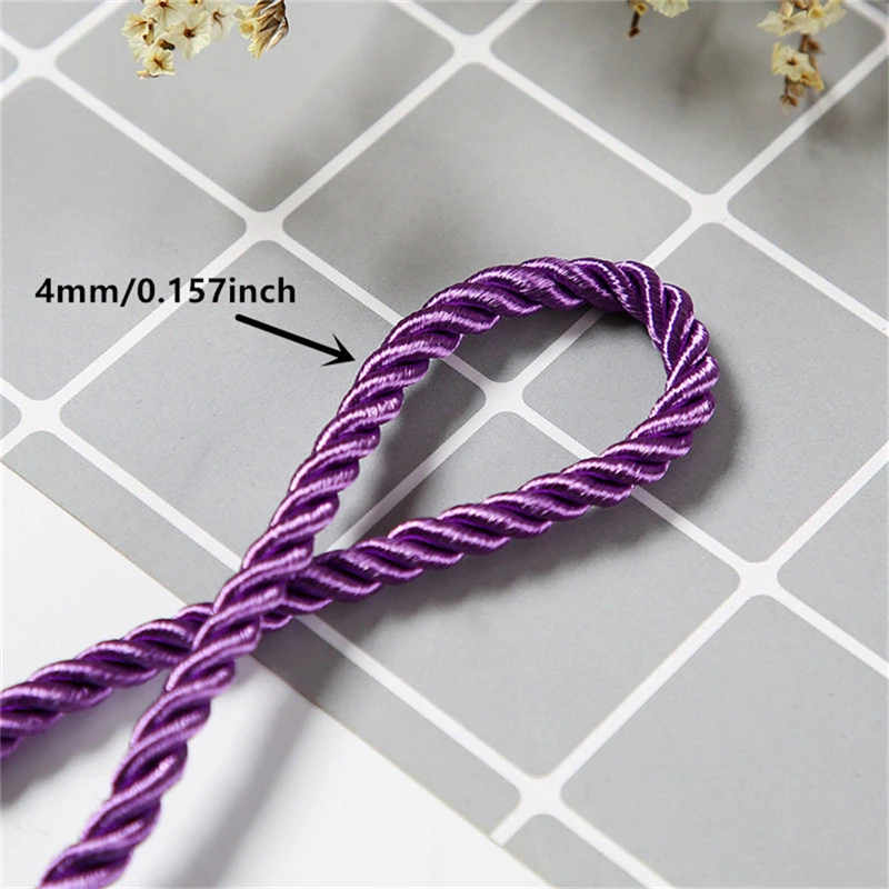 Nylon Cord 5Yards 4mm Parachute Cord Lanyard Rope Mil Spec Type 3 Strand Climbing Camping Survival Equipment For Bracelet Rustic Home Decor
