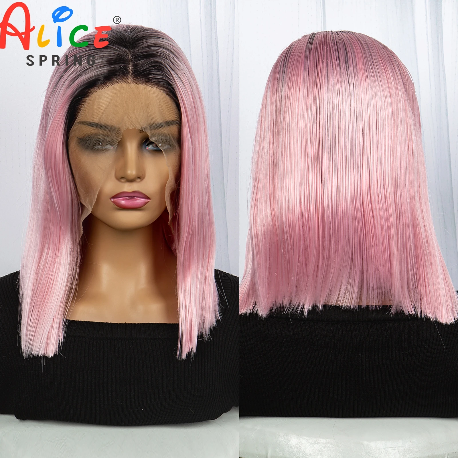 

Pink Color Straight Bob Wig 14 Inch Synthetic Short Bob Wig for Women Daily Costume Wig Light Synthetic Hair Wigs Heat Resistant