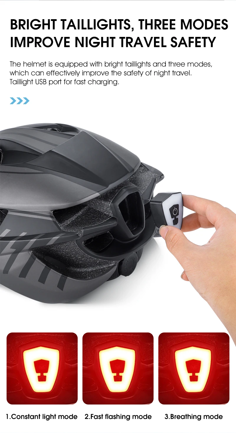 WEST BIKING Fahrradhelm 57-62cm Verstellbare Magnetische Brille Integrierter Fahrradsicherheitshelm Herren Fahrradhelm Radfahrer-Kopfbedeckung – Detail 10
