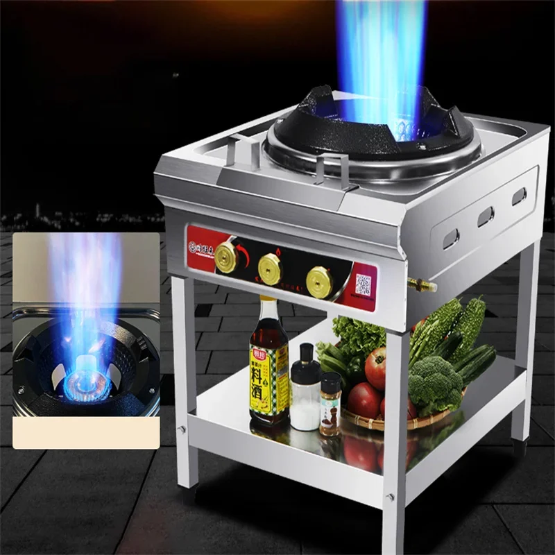 Fierce Stove Commercial Hotel Restaurant Special Gas Cooker High Pressure Liquefied Kitchen Gas Cooktop with Flameout Protection 4