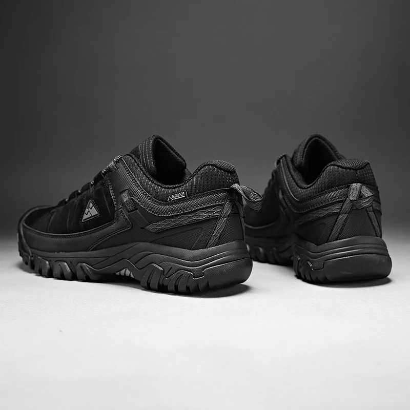 HIKEUP New Men Hiking Shoes High Quality Durable Leather Climbing Shoes Outdoor Walking Sneakers Rubber Sole Factory Outlet