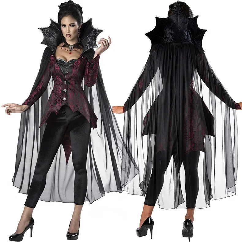 

Adult Vampire Devil Queen's Outfit Halloween Costume Cosplay Role-Playing Black Widow Costume