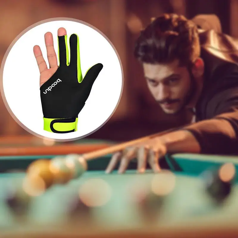 Billiard Gloves Left Hand Workout Gloves Comfortable Thin Slip Adjustable Durable Double Stitched 3 Finger Predator Pool billiard gloves