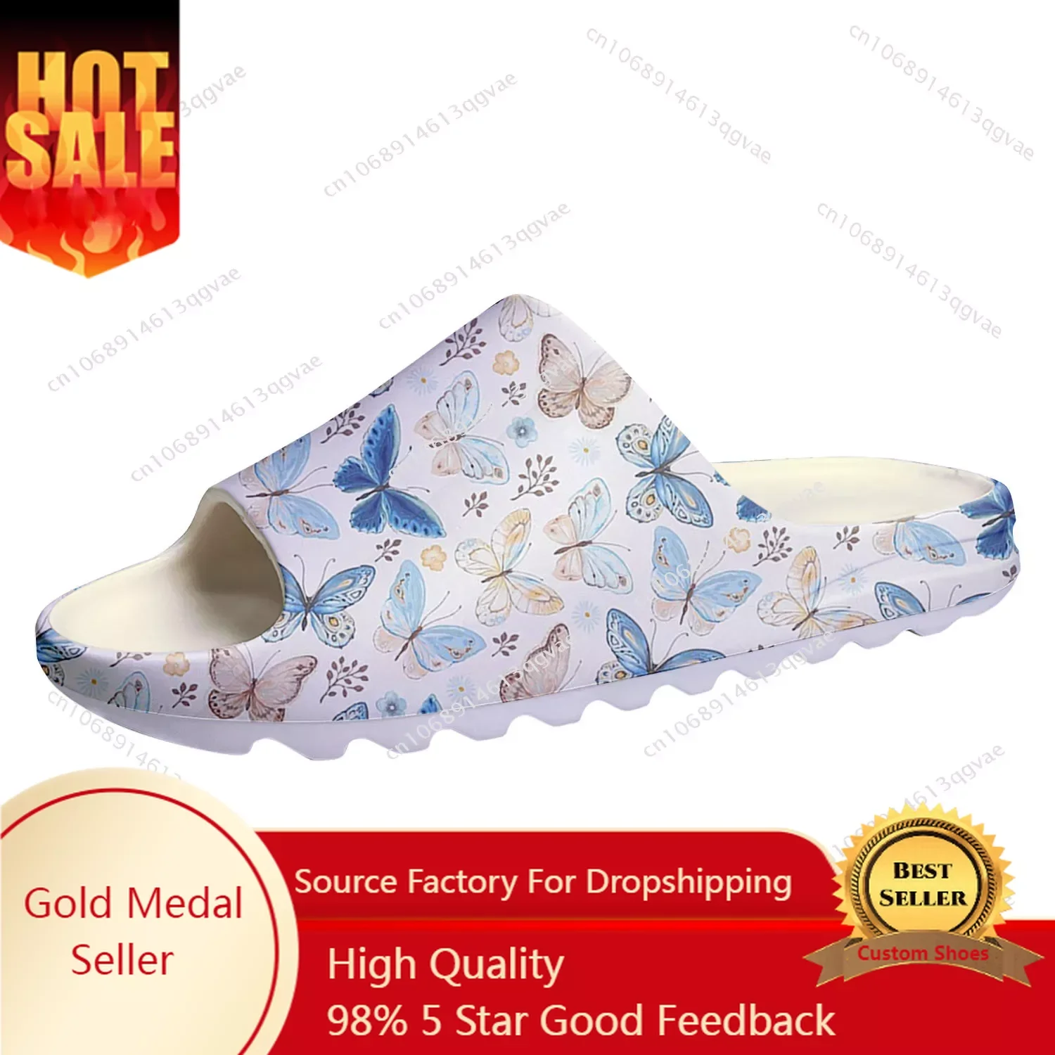 Butterfly Prints Soft Sole Sllipers Home Clogs Customized Water Shoes Mens Womens Teenager Stepping on Shit Bathroom Sandals