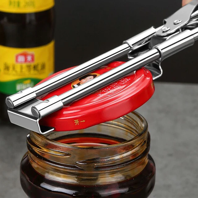 Adjustable Multifunctional Stainless Steel Can Opener Jar Lid Gripper Kitchen