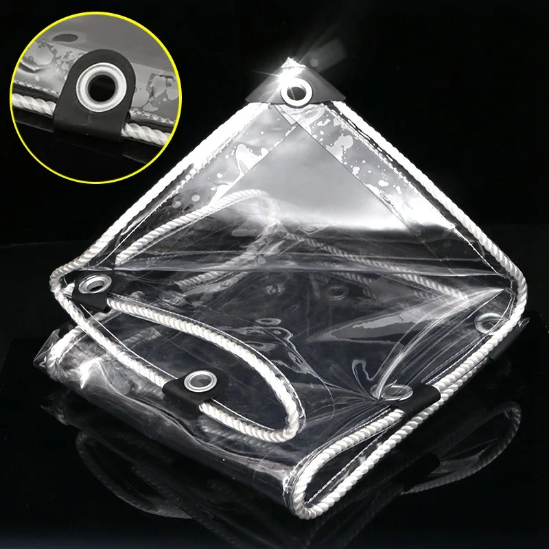 PVC ジッパー ターポリン、クリア防水タープ、厚さ 0.5 mm、2 ジッパー