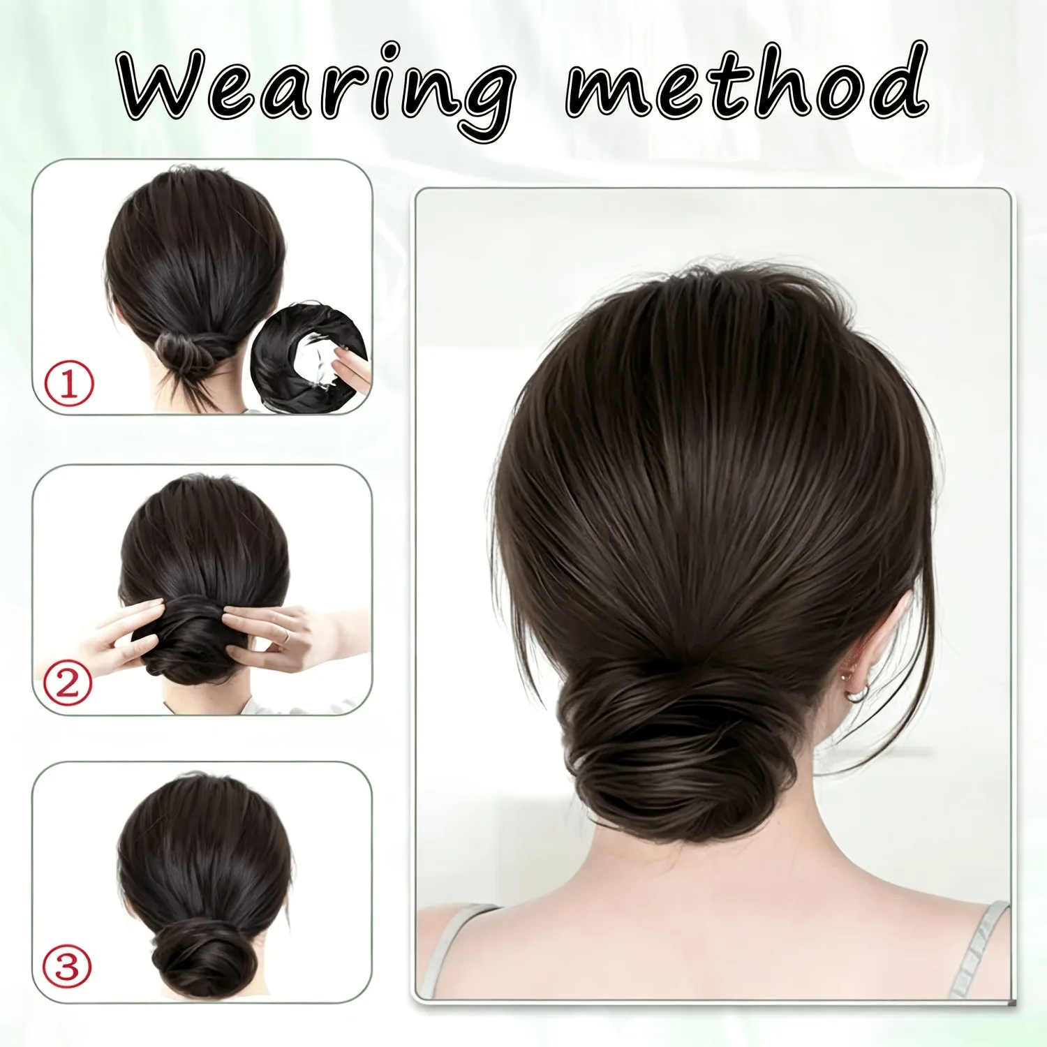 Chignon Sintetico a Ciambella 2026, Estensione Elastica per Chignon, Facile da Acconciare, Volume Naturale, per Donna - immagine 2