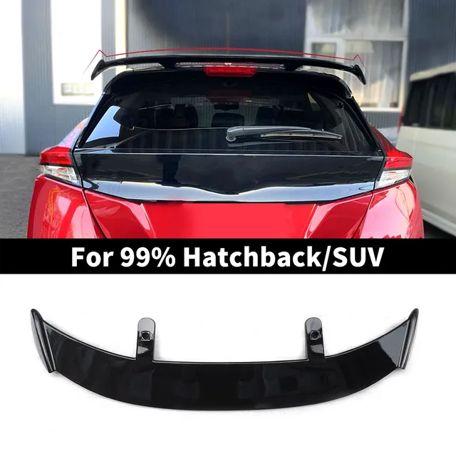 Hatchback SUV Cars Rear Roof Trunk Lid Spoiler Wings 130CM Universal Fit Mostly Vehicle ABS Black Carbon White Accessories Parts 1