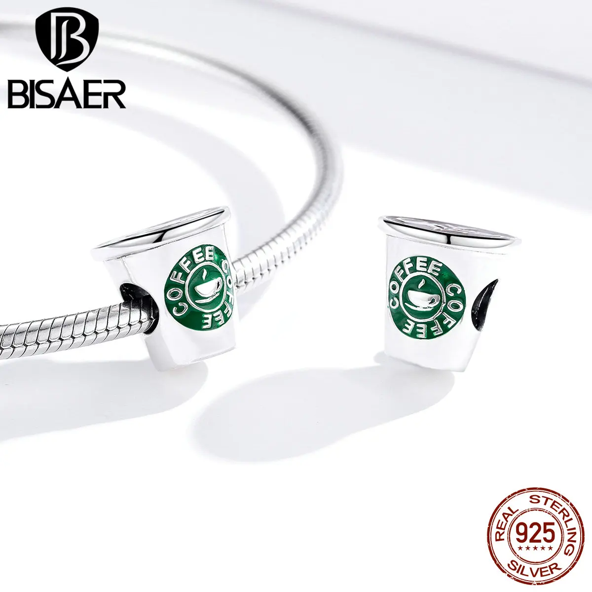 925 Sterling Silver Flower Teacup Charm Bead Coffee Cup Pendant Plated Platinum Fit Women DIY Bracelet Fine Jewelry beads charms charm jewelry loose beads sterling silver jewelry charm bead silver charm bracelet sterling silver beads beads jewelry silver charm bead sterling silver beads charm
