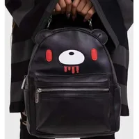 Black Violent Bear Backpack Men Cartoon Large Capacity Leather Daypack Women Hot Girl Chain Y2k Street Individual Mochilas Mujer