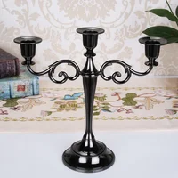 Silver Gold Black Bronze Metal Candlestick Holder Retro 3-Arm Dinner Wedding Home Decor 2