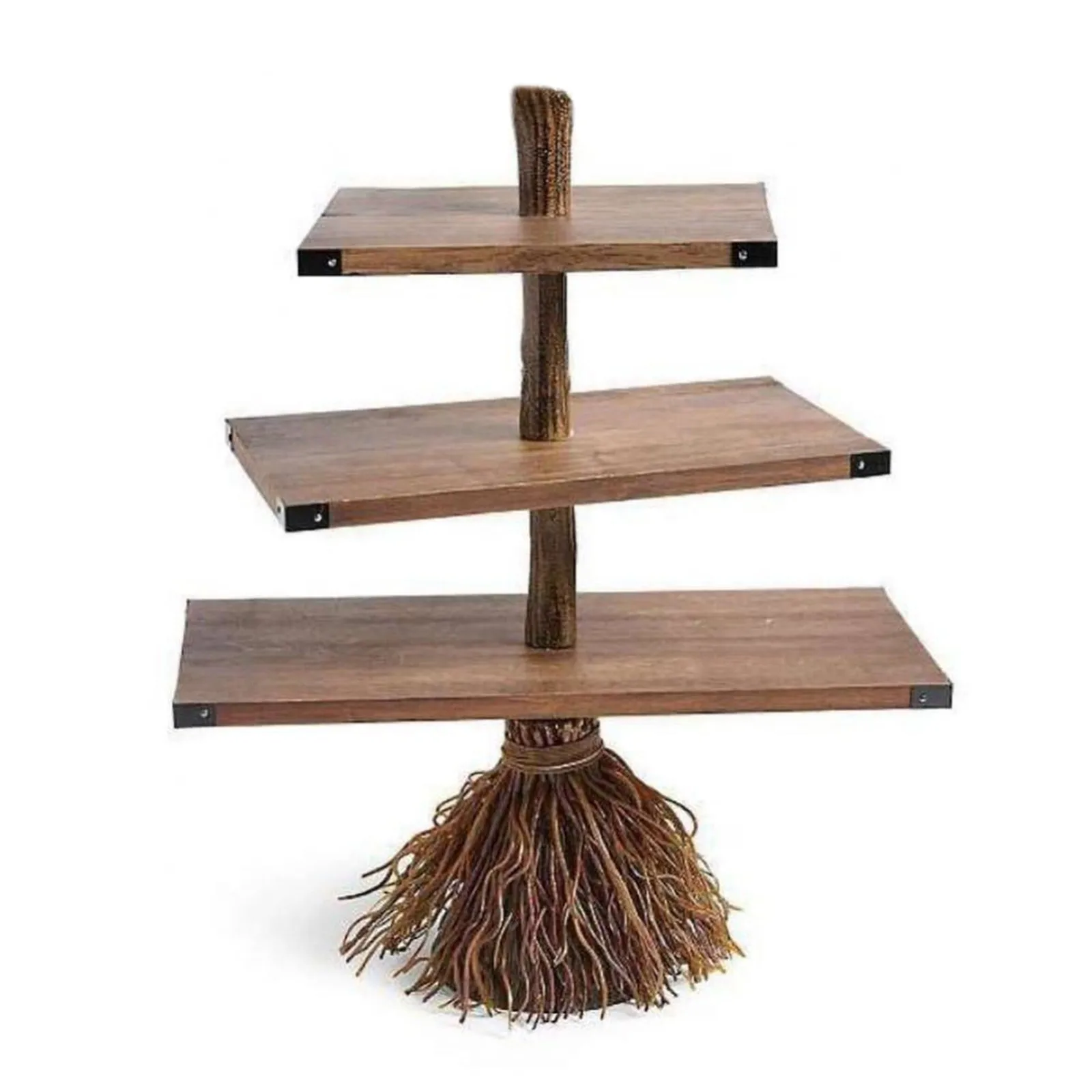 Witch Broom Table Decor Snack Tray Cake Dessert Fruit Stand Halloween