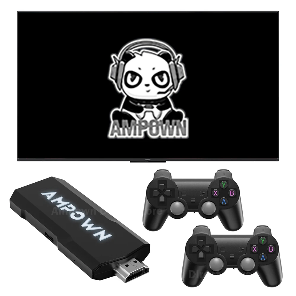 Ampown GD20 4K Game Stick Video Game Console 2.4G Wireless Controller CPU Aigame 905M Emuelec4.3 Support Retro 40K+ Games GD 20 video game console game console video game stick wireless controller video game controller