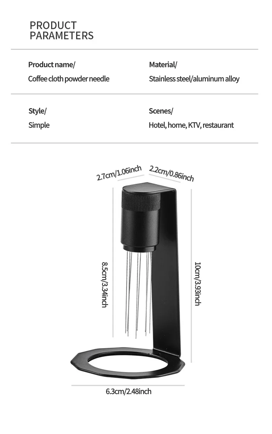 Magnetische Edelstahl Kaffee Nadel Pulver Handheld Agglomeration Dispergierer Kaffeemaschine Kaffee Utensilien und Zubehör – Detail 8
