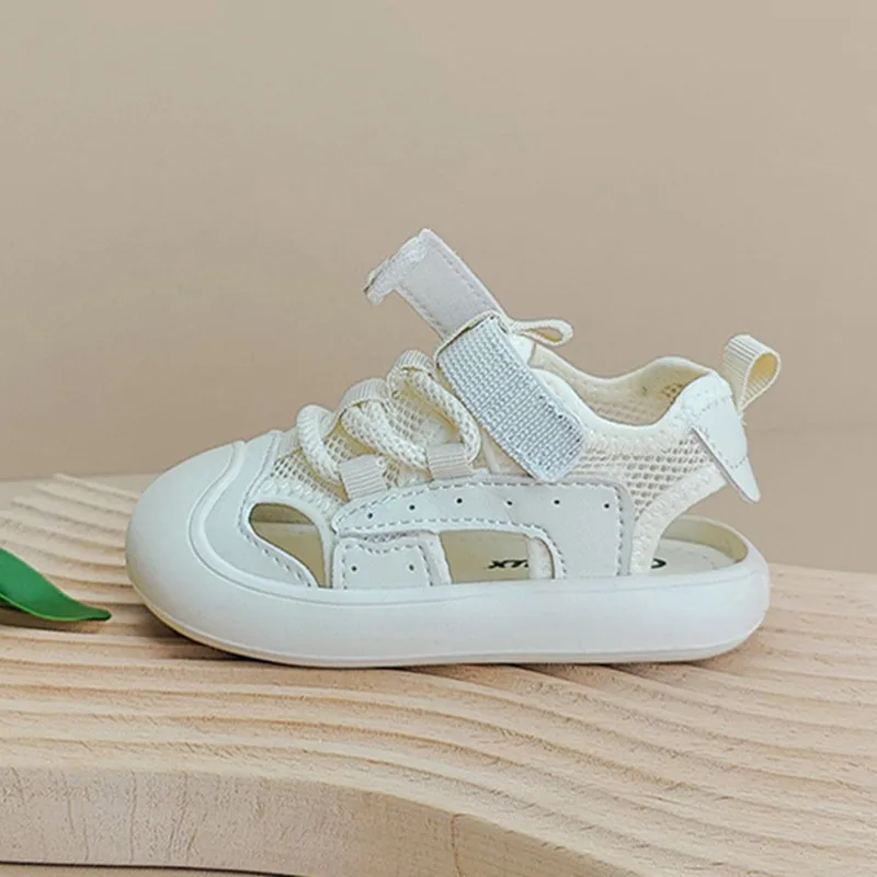 New Summer Baby Shoes Mesh Cut-outs Soft Sole Boys Sandals Closed Toe Non-slip Fashion Toddler Kids Girls Sandals Beach