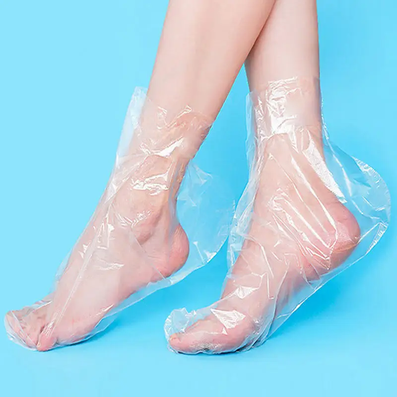 100/200 Stück Einweg-Fußpflegesocken Transparente Fußbeutel PE Fuß-SPA-Abdeckungen Hornhautentferner Fußpflege Pediküre-Werkzeuge – Detail 9
