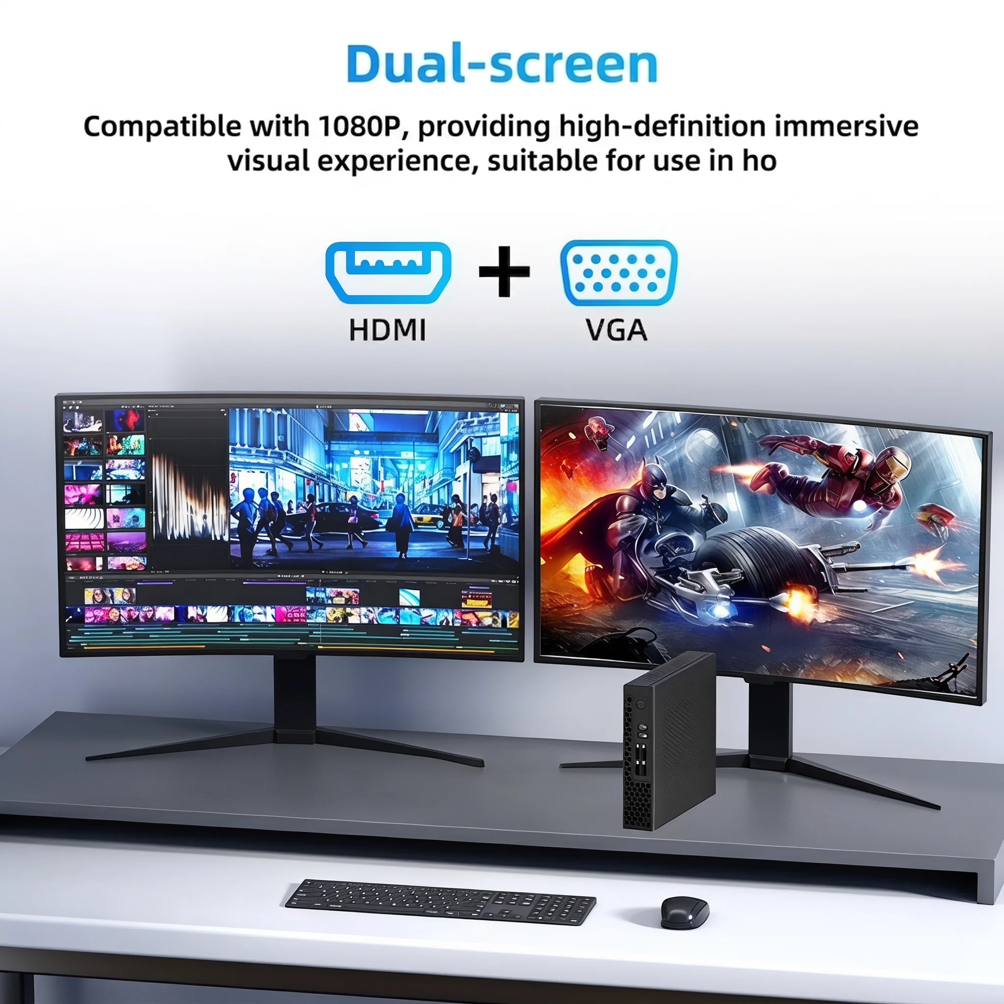 Texhoo MINI PC Intel Core i5‑8305G AMD GPU Radeon RX Vega M GL 4GB HBM2 16G DDR4 2666Mhz 512G SSD Desktop Mini Computers WIFI6