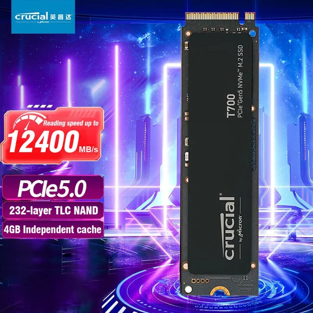 SSD Crucial T700 1 To PCIe Gen5 NVMe M.2 avec dissipateur