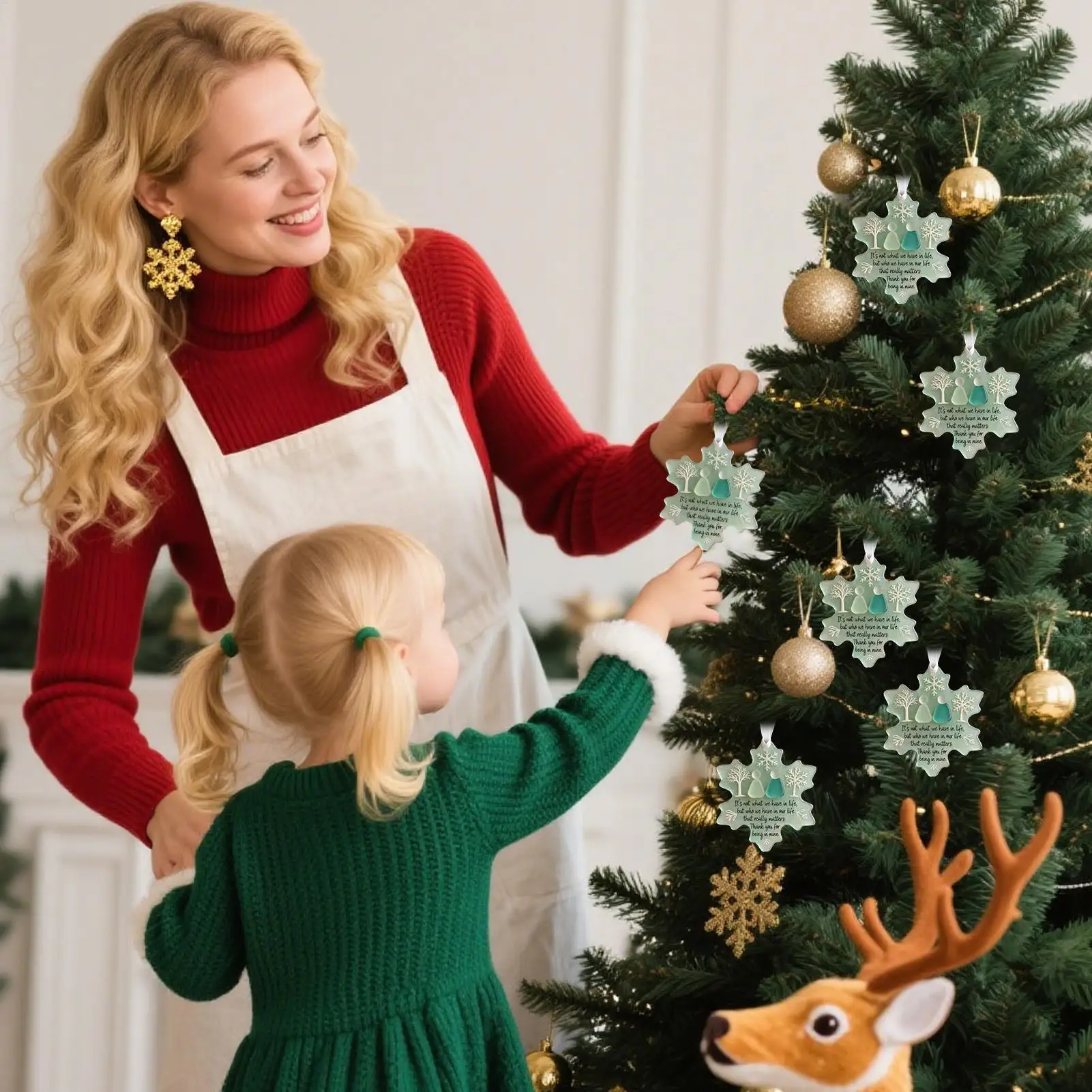 Snowflake shaped sea glass gratitude souvenir Snowflake shaped acrylic friendship decoration handmade friendship snowflake