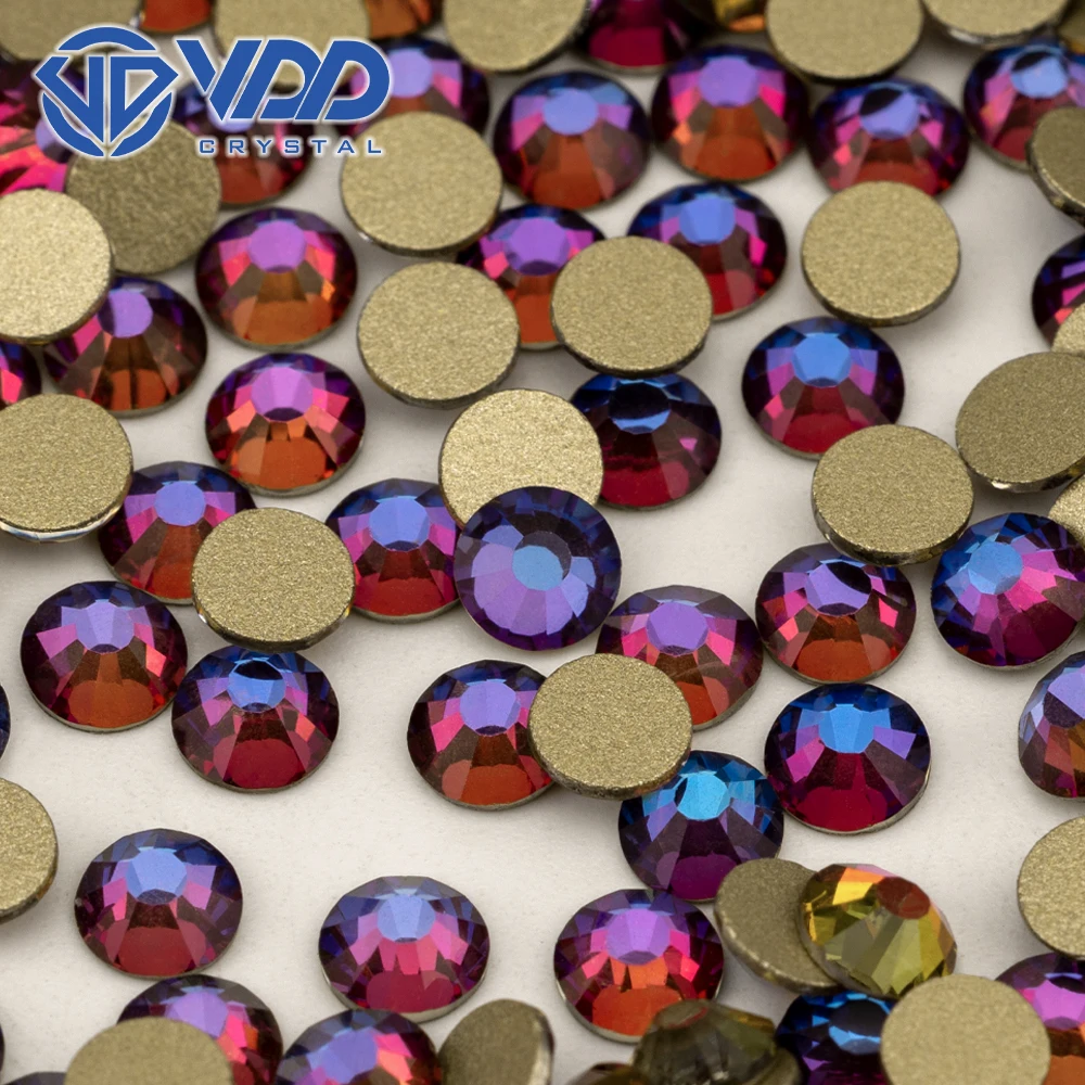 VDD Blaue Flare Gold-Rückseite Strass-Steine Hochwertige Glaskristalle JD999-063
