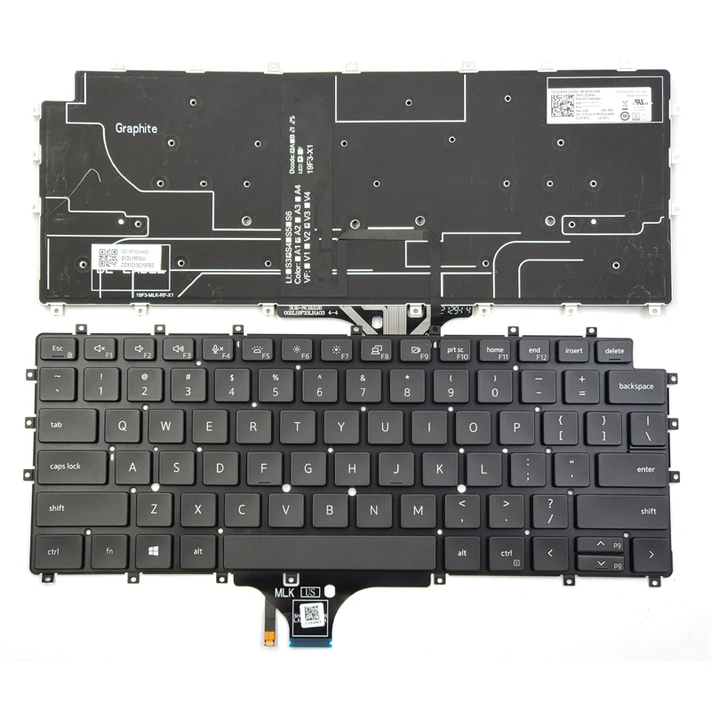 

Клавиатура для ноутбука Dell Latitude 9510 9520 2-в-1, черная, с подсветкой, без рамки