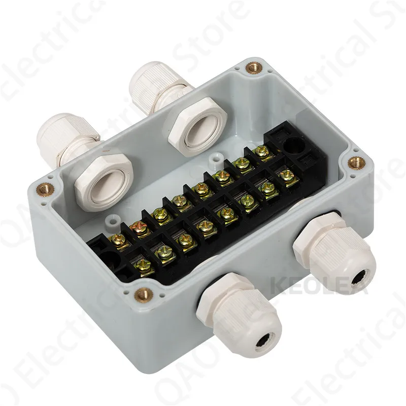 Terminal box plastic household monitoring power supply terminal outdoor waterproof threading cable distribution line sealed box