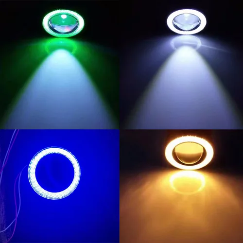 차량용 원형 LED 안개등, 범용 30W COB 엔젤 아이 안개등, 2.5 인치, 3 인치, 3.5 인치, 자동차 주간 주행등, 2 개 4