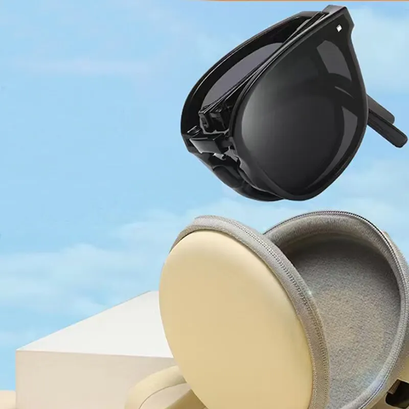 Faltbare Sonnenbrille Damen UV 400 Fahrrad Motor Brille Wimpern für Herren Outdoor Sonnenbrille Brillen tasche