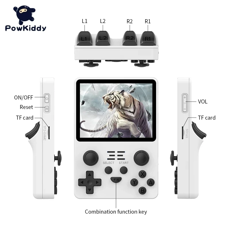 2024 Powkiddy Rgb20S Console Di Gioco Retrò Sistema Open Source Console Per Videogiochi Portatile Con Schermo Ips Da 3.5 Pollici 256G Con 58000 Giochi