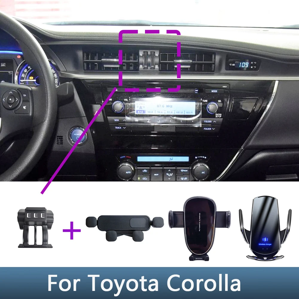 

For Toyota Corolla 2014 2015 2016 Car Phone Holder Special Fixed Bracket Base Wireless Charging Accessories