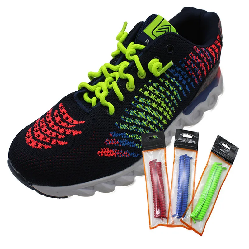 New 4MM Lazy No Tie Shoe Laces 12CM Spiral Spring Curly Stretch Shoelace Shoestrings for Elderly Children Casual Sneakers 1 Pair