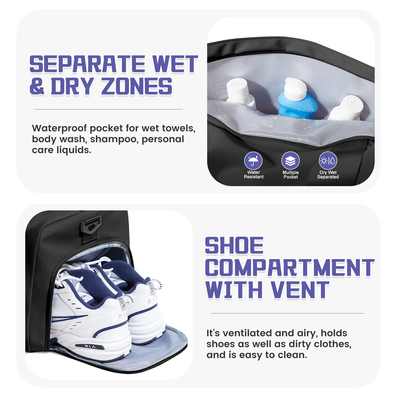 Outdoor Waterproof Gym Bags Swimming Fitness Bag Large Capacity Portable Tote Travel Bag, Handbag Travel Duffle Bag Shoulder Bag