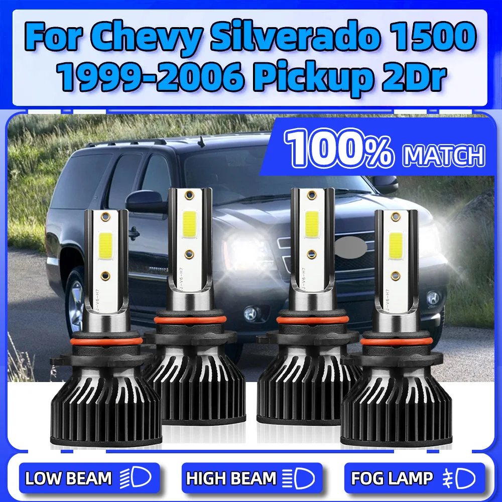 

40000LM 240W CSP Chips LED Headlight 12V Car Headlamps 6000K White For Chevy Silverado 1500 1999-2003 2004 2005 2006 Pickup 2Dr