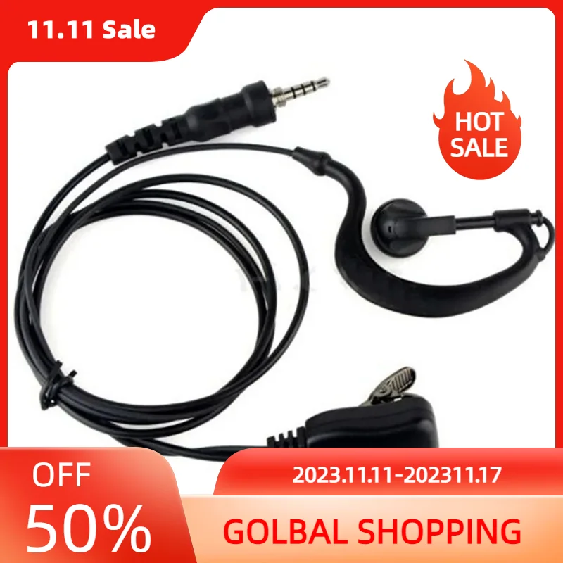 New G-Shaped Headset Headset PTT Microphone for YAESU Vertex VX-6R VX-7R VX-177 VX-127VX-7R VX-120 Two-Way Radio Accessories