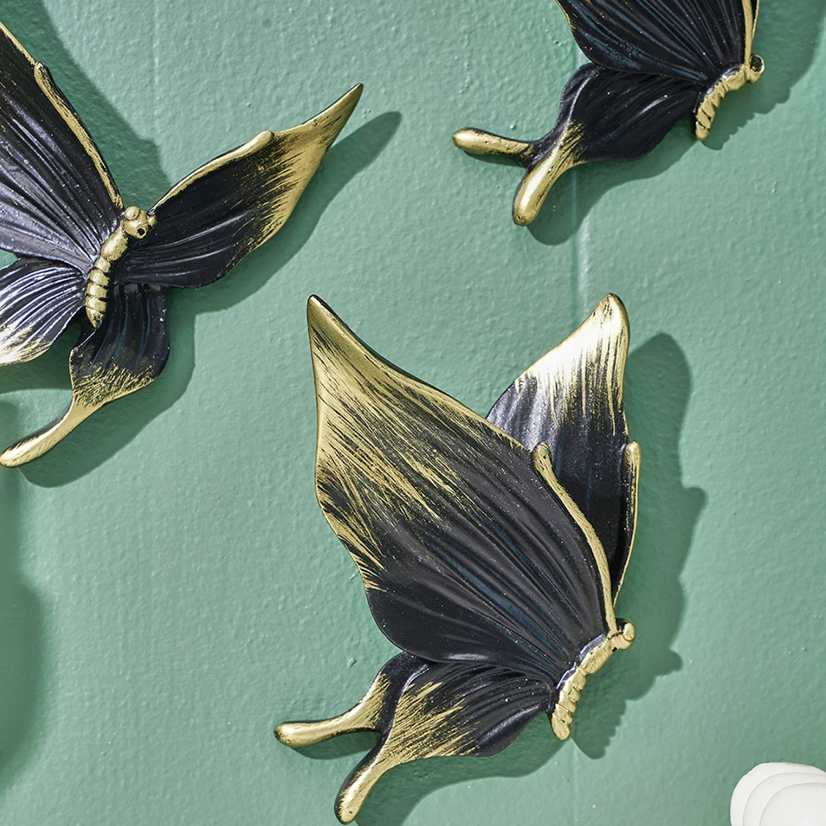 5 pieces, creative resin material handcrafted butterfly set for home decoration wall hanging