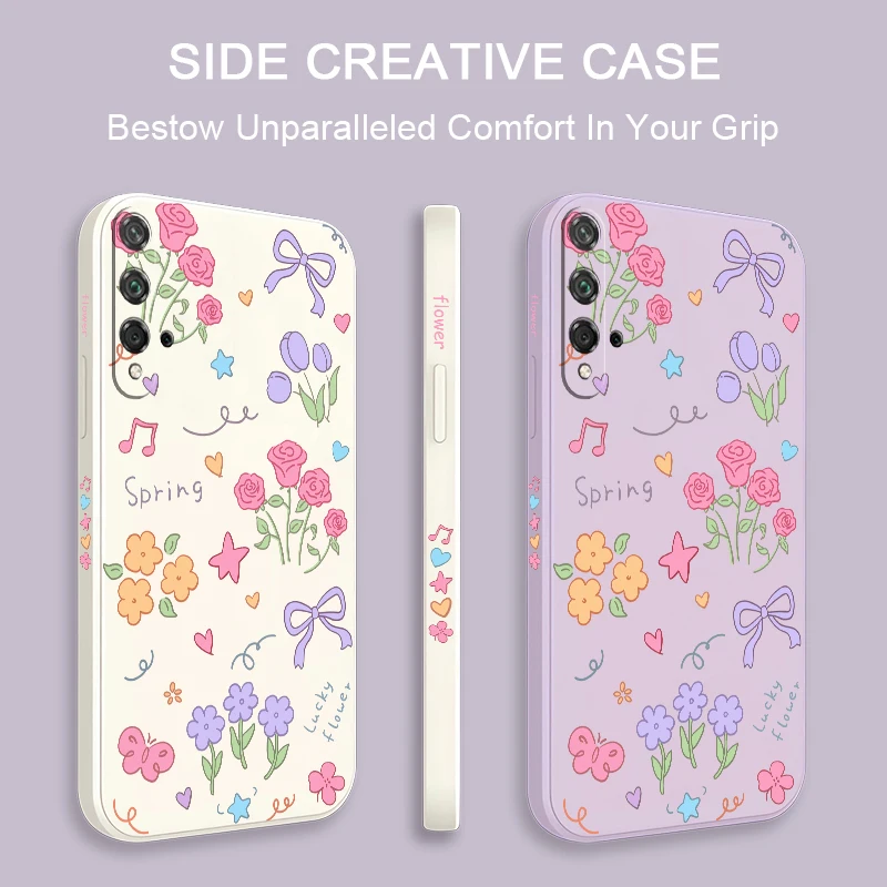 Elegant Floral Bow Silicone Phone Case - Soft Protective Cover