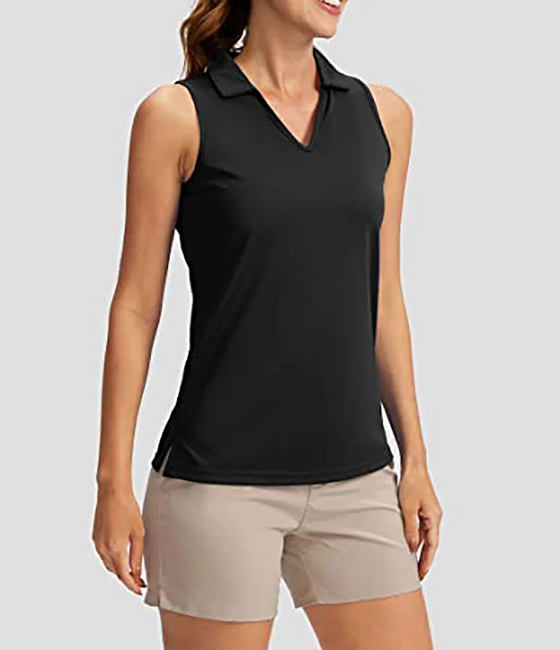 Golf Tennis Polo T-Shirts Women Sleeveless Turn-down Collar Breathable Sport Vest Badminton Workout Active Tank Tops Sean Tsing&reg;