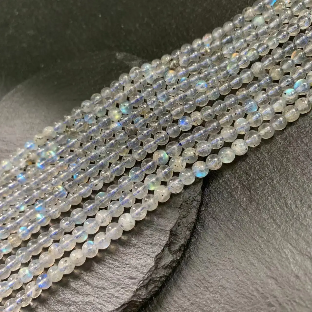 4MM Natural Labradorite Moonstone Blue Moon Light Choker Necklace Gemstone Women Men High Quality Jewelry Design Handmade