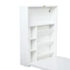 Modern Compact Wood Wall Mounted Folding Desk Cabinet Convertible Writing Desk for Home Office with Storage, White 3